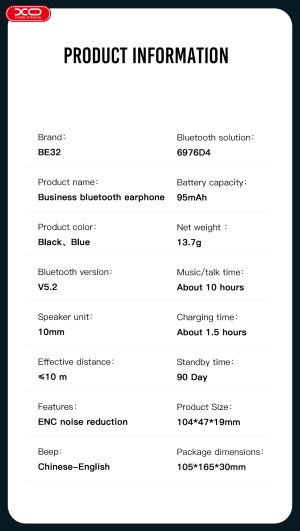 Bluetooth XO BE 32 black