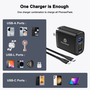 Адаптер 220V Phone Planet A+C PP-30WACLEU black