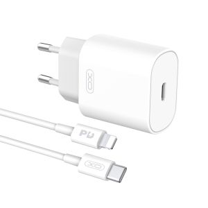 Адаптер 220V XO L91 25W с USB C-Lightning кабел