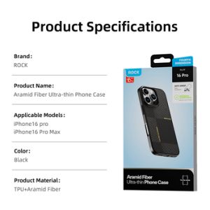 Калъф Rock Aramid Fiber Iphone 16 Pro