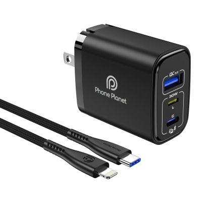 Адаптер 220V Phone Planet A+C PP-30WACLEU black