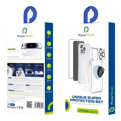 Phone Planet SET Case for Iphone 16 Plus 6 in 1